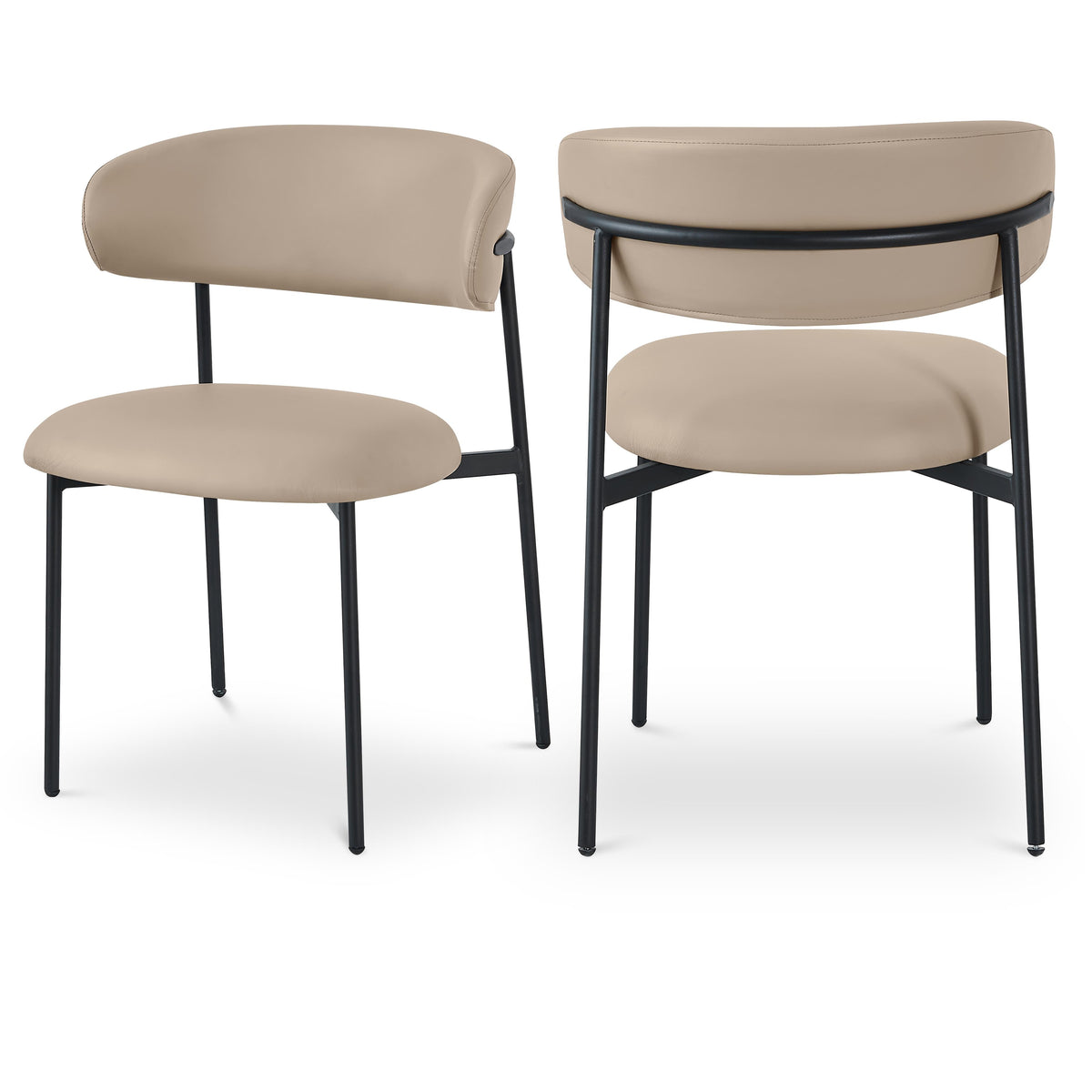Meridian Lupita Taupe Vegan Leather Dining Chair