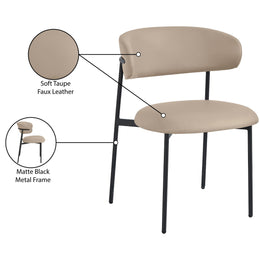 Meridian Lupita Taupe Vegan Leather Dining Chair