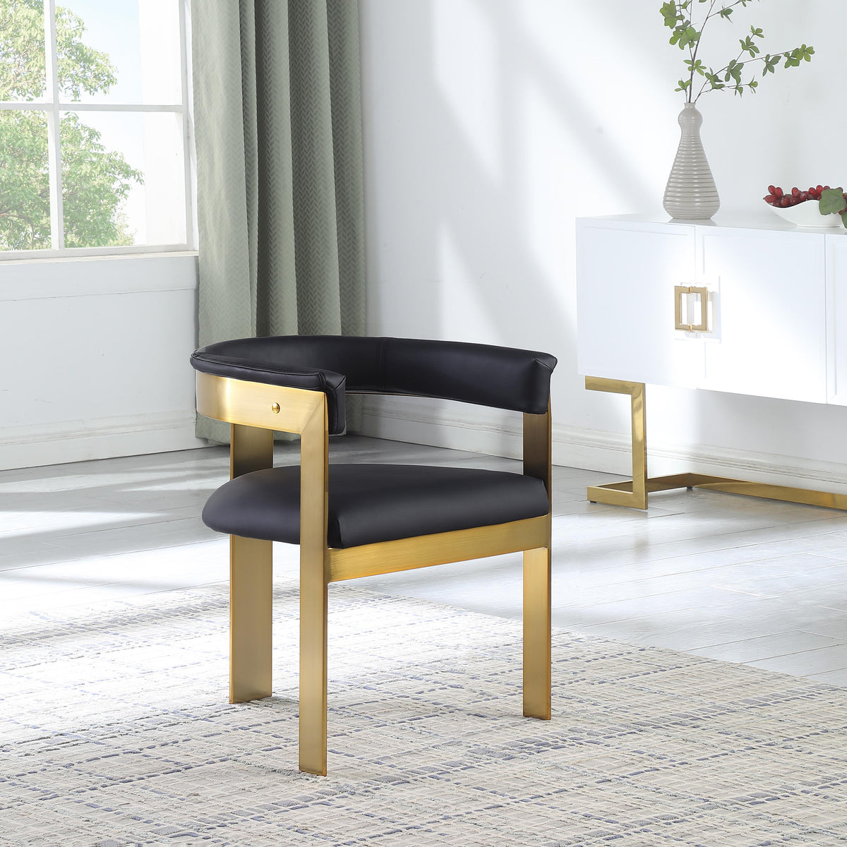 Meridian Romeo Black Vegan Leather Dining Chair