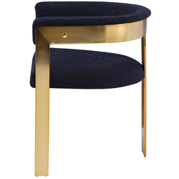 Meridian Romeo Navy Boucle Fabric Dining Chair