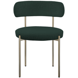 Meridian Beacon Green Boucle Fabric Dining Chair