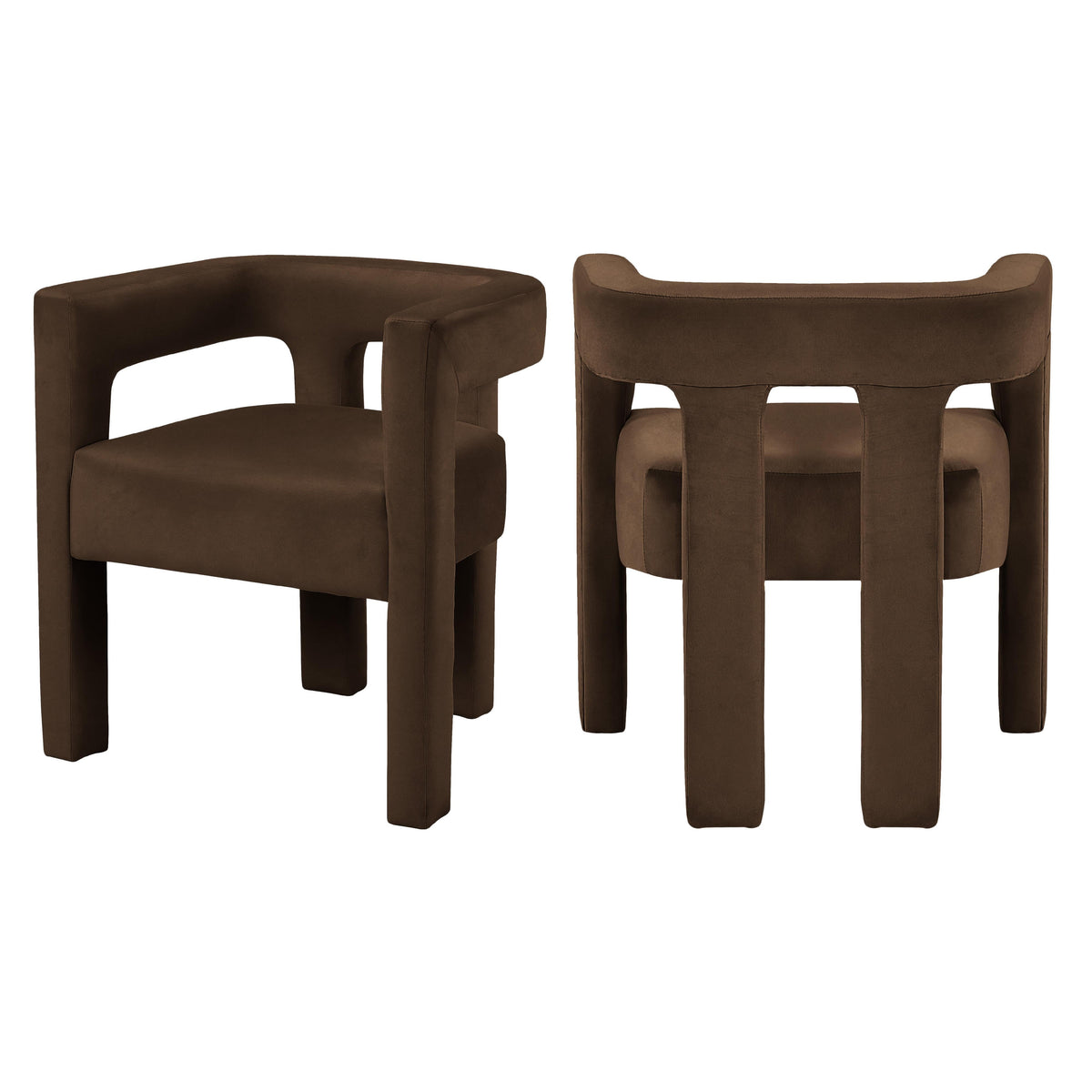 Meridian Athena Brown Velvet Dining Chair