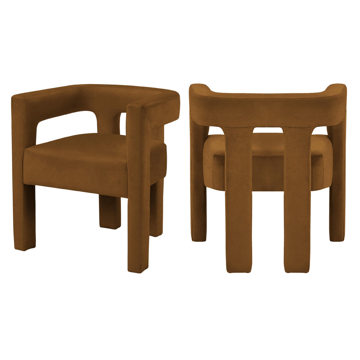 Meridian Athena Saddle Velvet Dining Chair