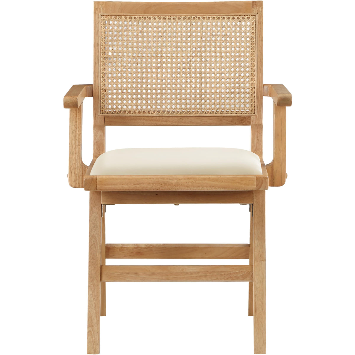 Meridian Abby Cream Vegan Leather Dining Arm Chair