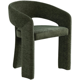 Meridian Rendition Green Plush Fabric Dining Chair