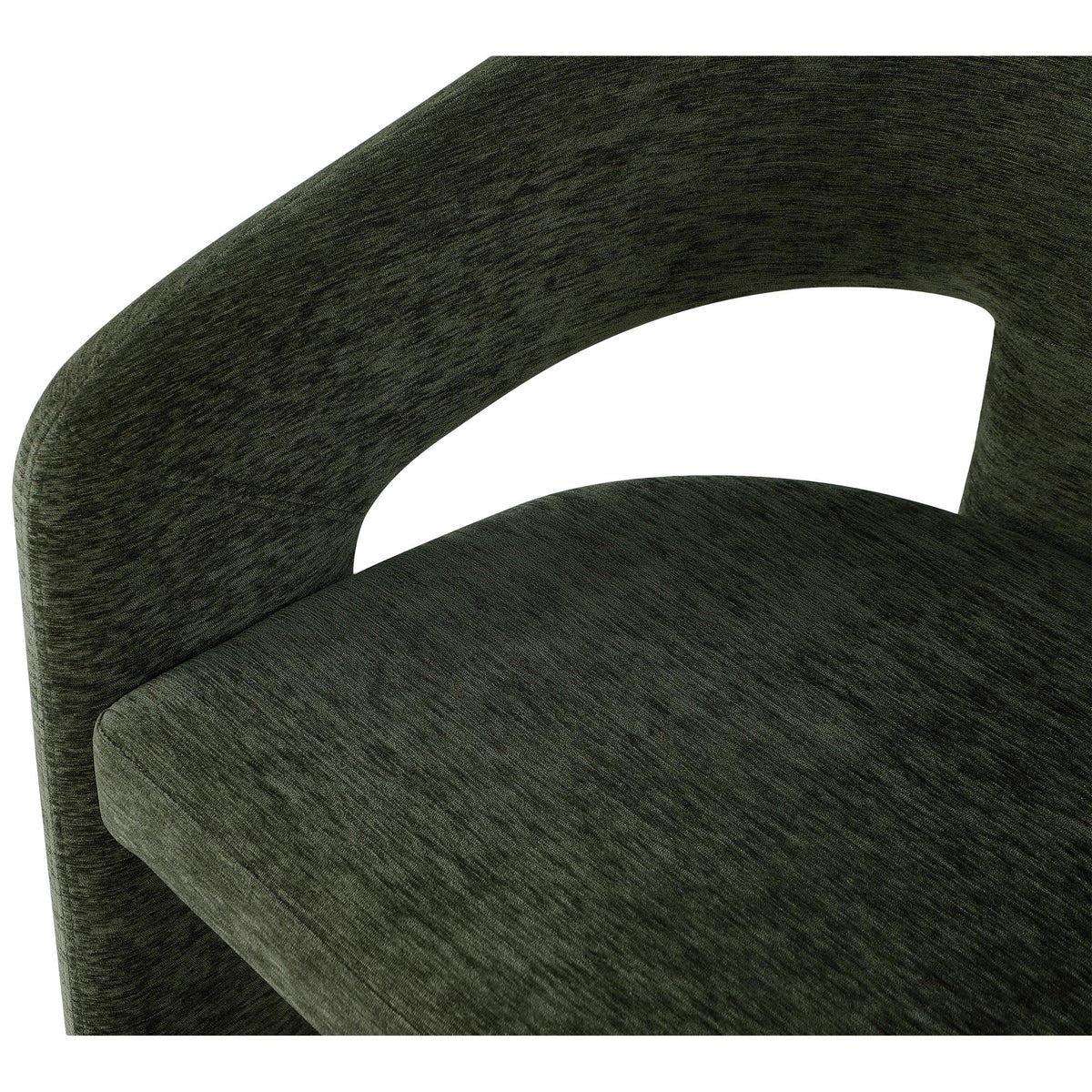 Meridian Rendition Green Plush Fabric Dining Chair
