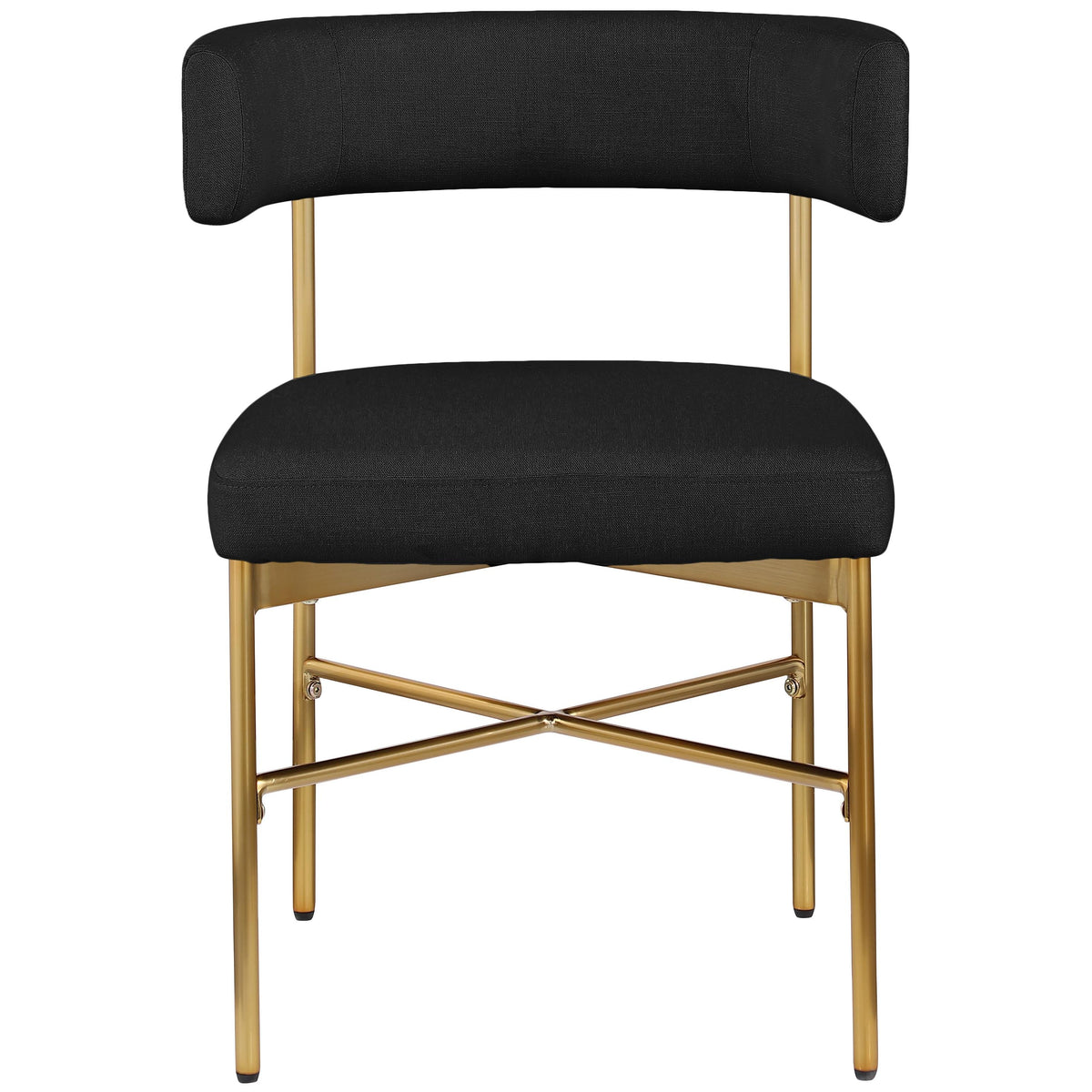 Meridian Rivage Black Durable Linen Textured Fabric Dining Chair