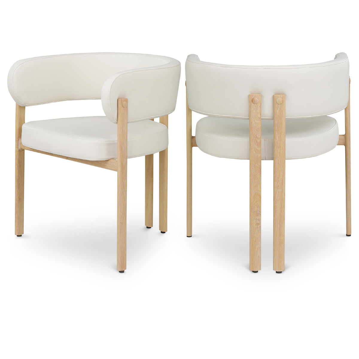Meridian Gideon Cream Vegan Leather Dining Chair