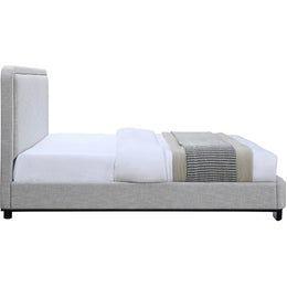 Meridian Nolita Grey Linen Textured Fabric Full Bed