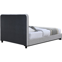 Meridian Nolita Grey Linen Textured Fabric Full Bed
