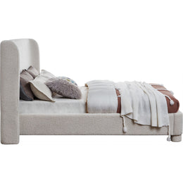 Meridian Penny Cream Boucle Fabric Full Bed