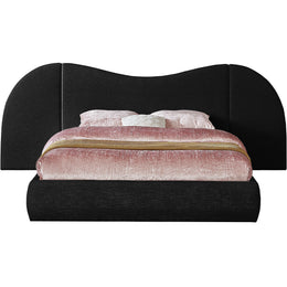 Meridian Everest Black Linen Textured Fabric King Bed (3 Boxes)