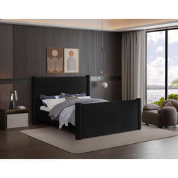 Meridian Elias Black Velvet Full Bed