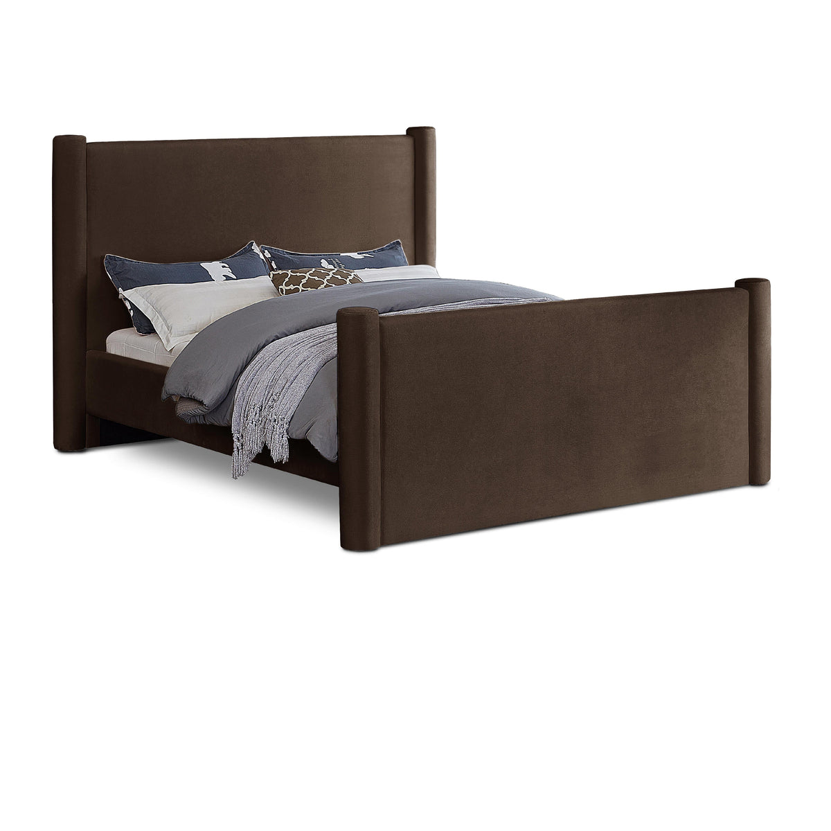 Meridian Elias Brown Velvet Full Bed