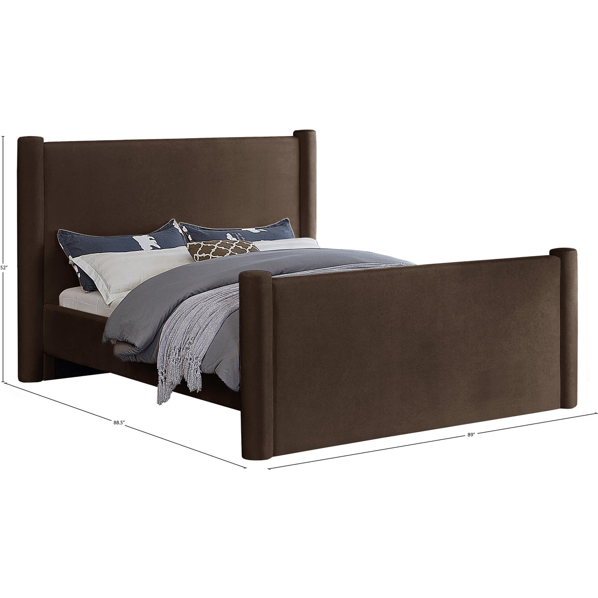 Meridian Elias Brown Velvet King Bed