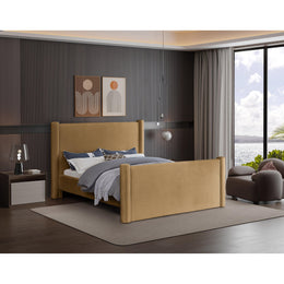 Meridian Elias Saddle Velvet Full Bed