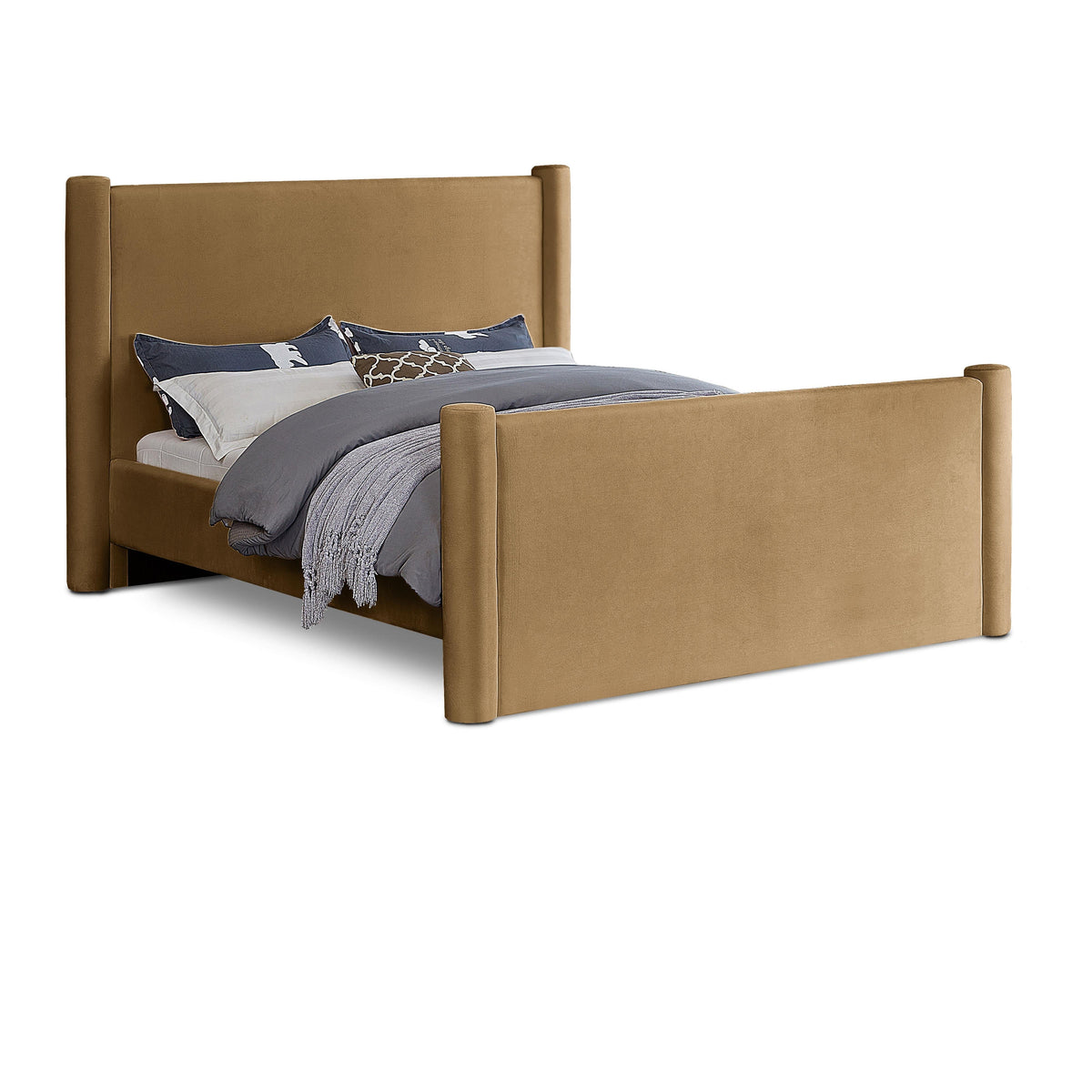 Meridian Elias Saddle Velvet King Bed