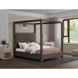 Meridian Eden Brown Boucle Fabric Queen Bed (3 Boxes)