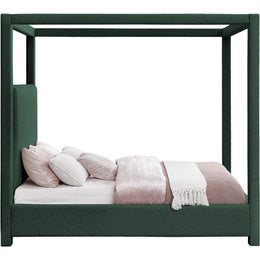 Meridian Eden Green Boucle Fabric King Bed (3 Boxes)