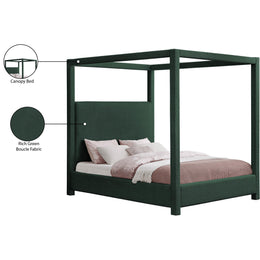 Meridian Eden Green Boucle Fabric King Bed (3 Boxes)