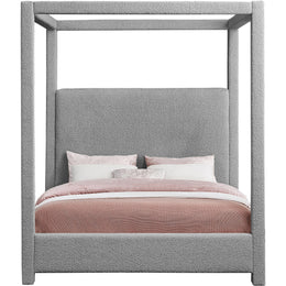 Meridian Eden Grey Boucle Fabric King Bed (3 Boxes)