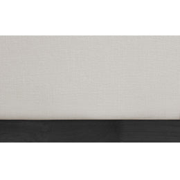 Meridian Flynn Beige Linen Textured Fabric Queen Bed