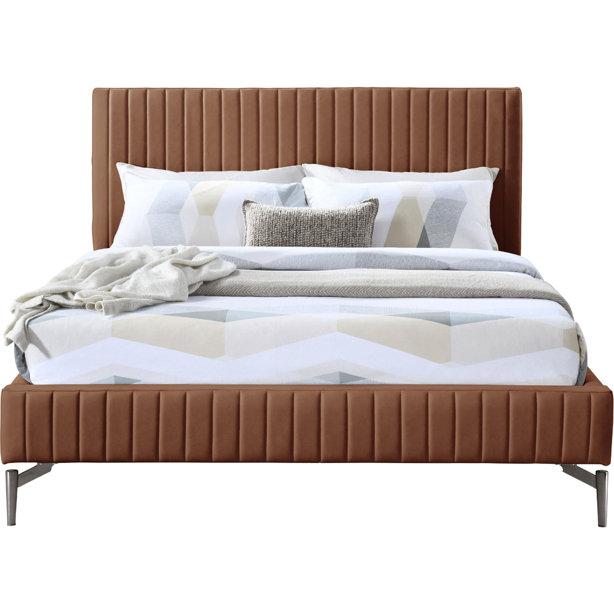 Meridian Gallo Cognac Vegan Leather Full Bed