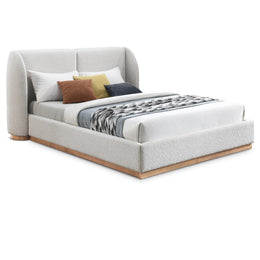 Meridian Jardin Cream Boucle Fabric King Bed (3 Boxes)