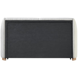 Meridian Jardin Cream Boucle Fabric King Bed (3 Boxes)