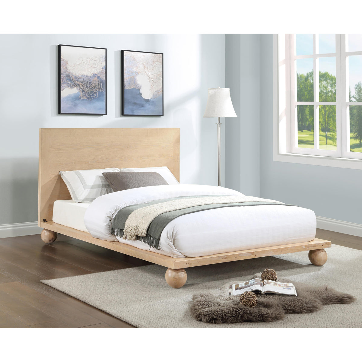 Meridian Kent Natural Queen Bed (3 Boxes)