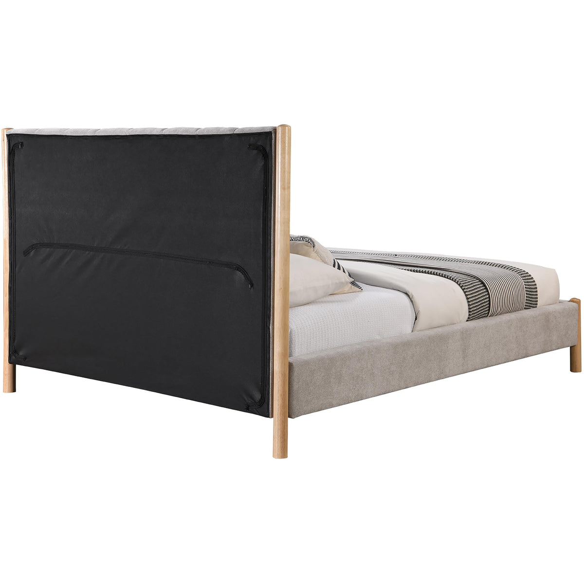 Meridian Kona Grey Polyester Fabric King Bed