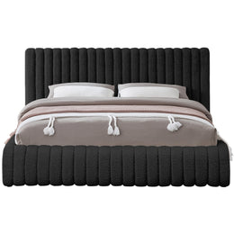 Meridian Nash Black Boucle Fabric Full Bed