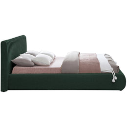 Meridian Nash Green Boucle Fabric King Bed