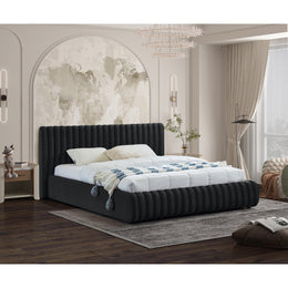 Meridian Nico Black Velvet Full Bed