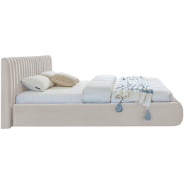 Meridian Nico Cream Velvet Full Bed