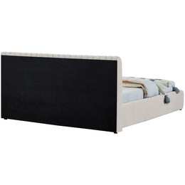 Meridian Nico Cream Velvet Full Bed
