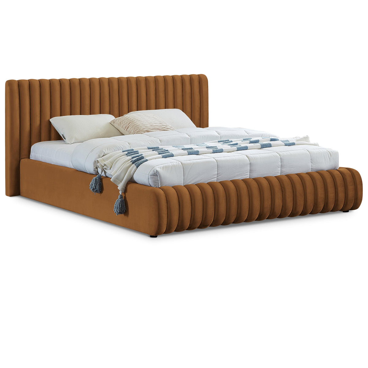 Meridian Nico Saddle Velvet Full Bed