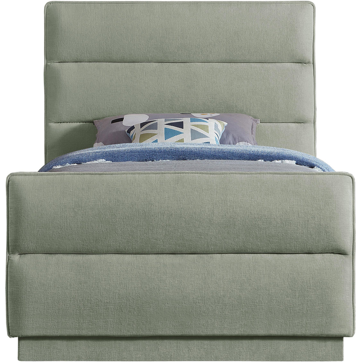 Meridian Paxton Mint Chenille Fabric Twin Bed (3 Boxes)