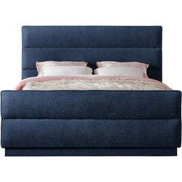 Meridian Paxton Navy Chenille Fabric Full Bed (3 Boxes)