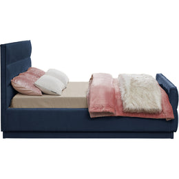 Meridian Paxton Navy Chenille Fabric King Bed (3 Boxes)