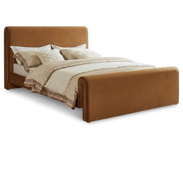 Meridian Sloan Saddle Velvet Queen Bed (3 Boxes)