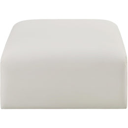 Meridian Arc Cream Vegan Leather Ottoman