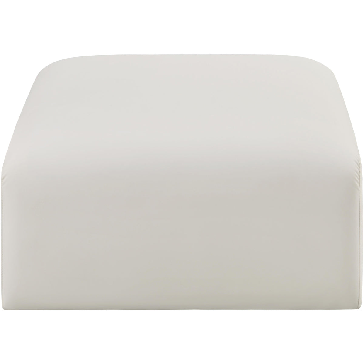 Meridian Arc Cream Vegan Leather Ottoman