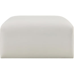 Meridian Arc Cream Vegan Leather Ottoman