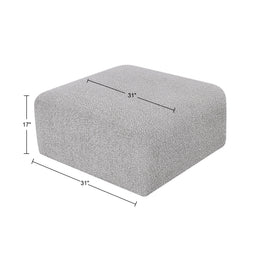 Meridian Arc Grey Boucle Fabric Ottoman