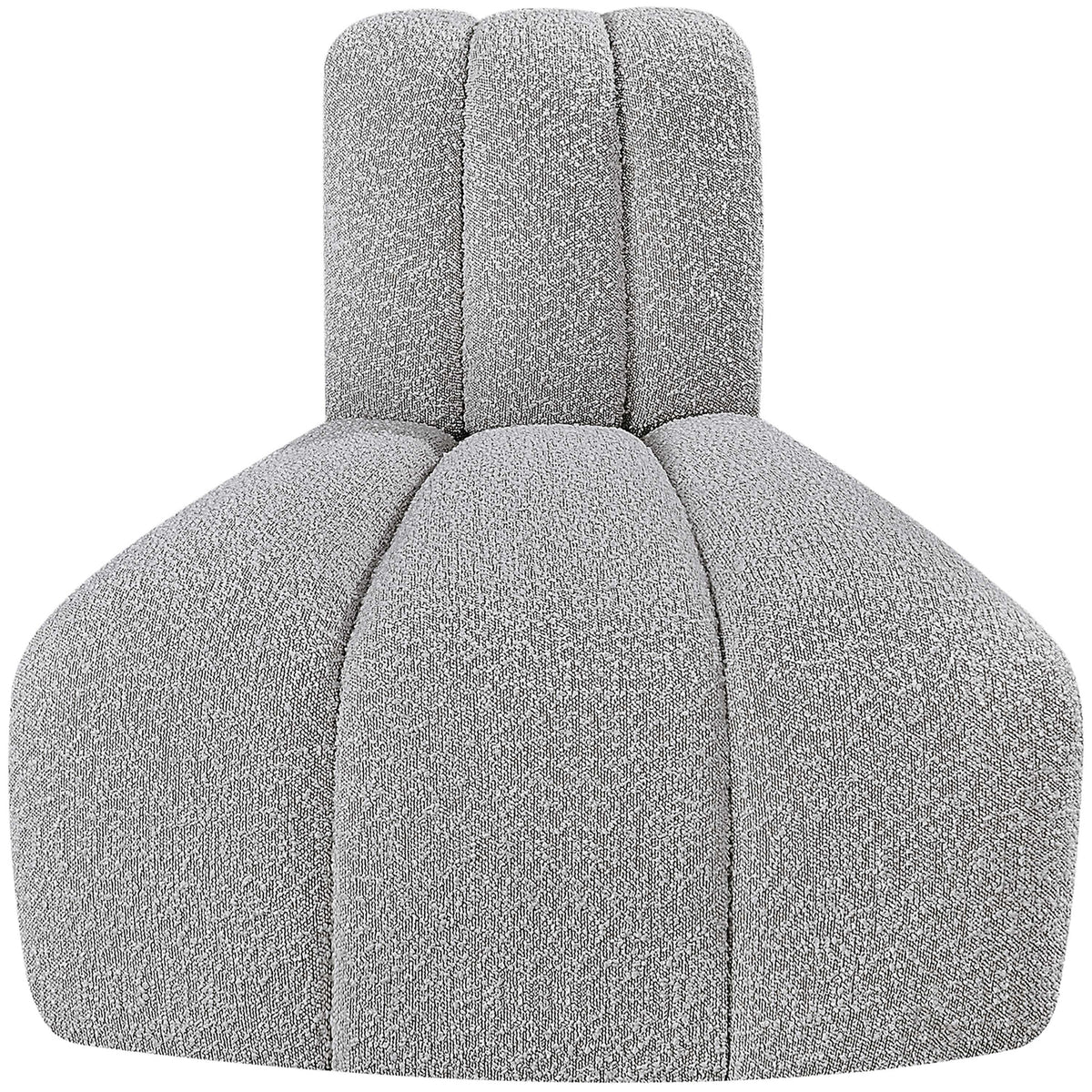 Meridian Arc Grey Boucle Fabric Reverse Corner