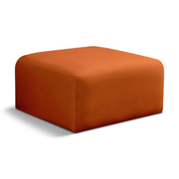 Meridian Arc Cognac Velvet Ottoman
