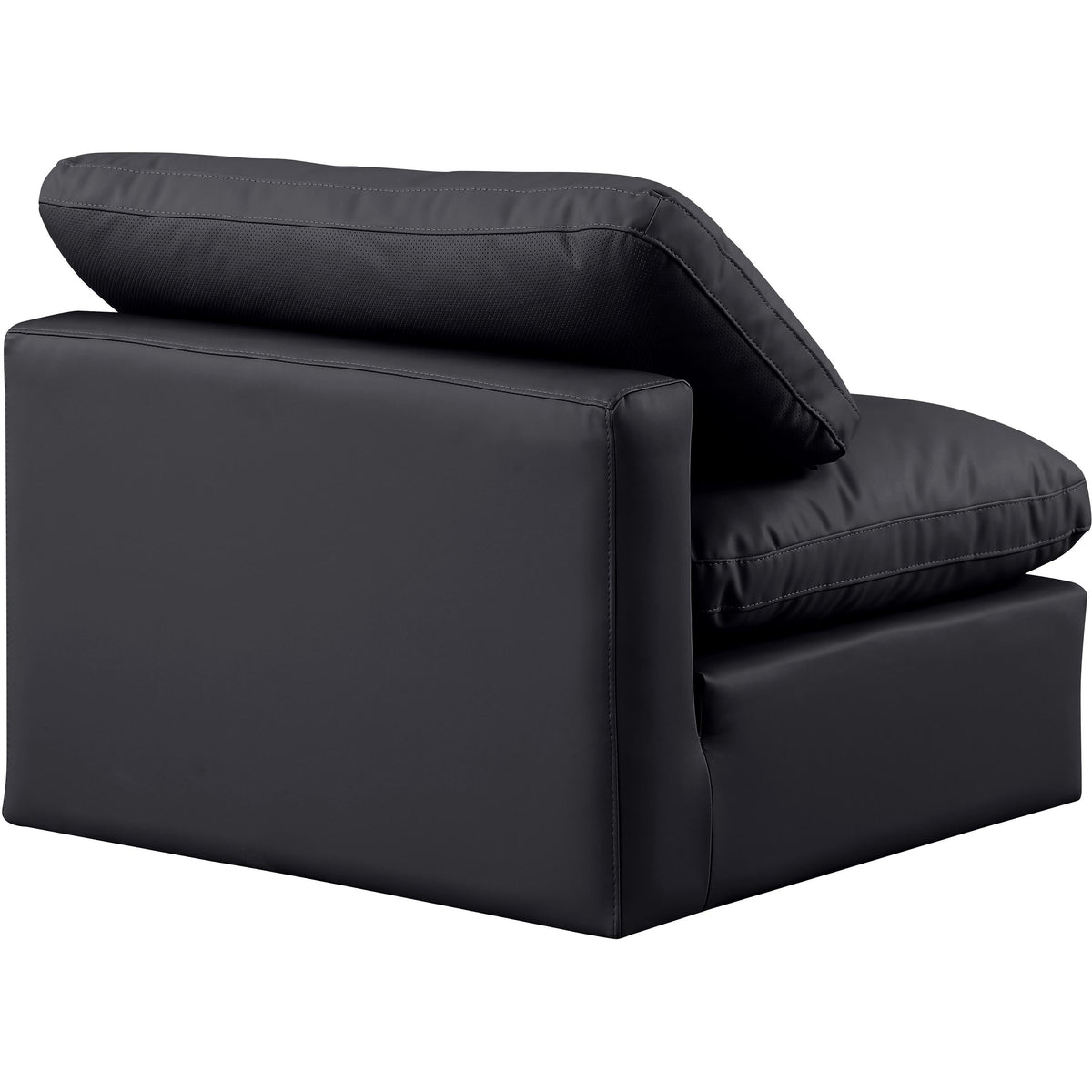 Meridian Indulge Black Vegan Leather Armless Chair