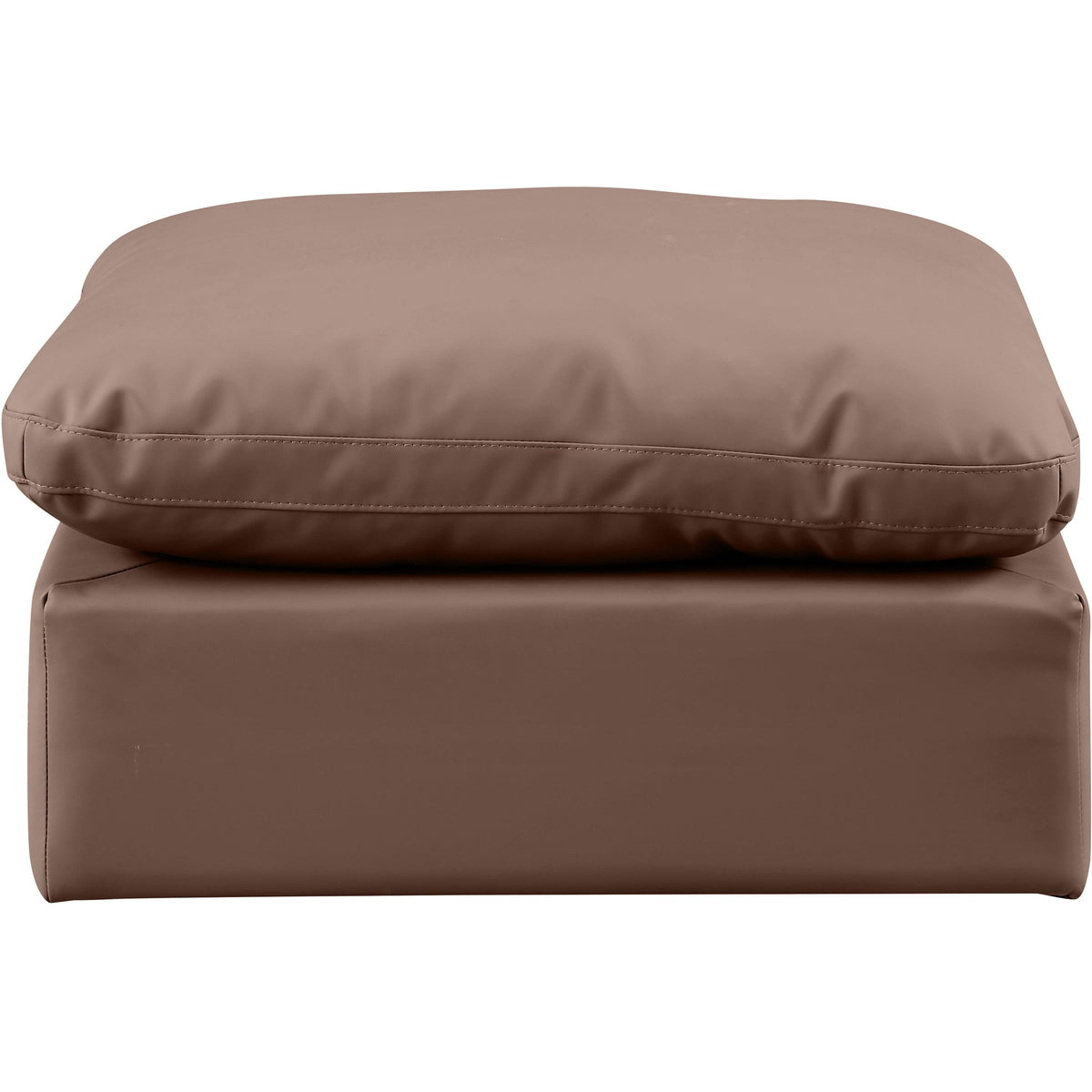 Meridian Indulge Brown Vegan Leather Ottoman