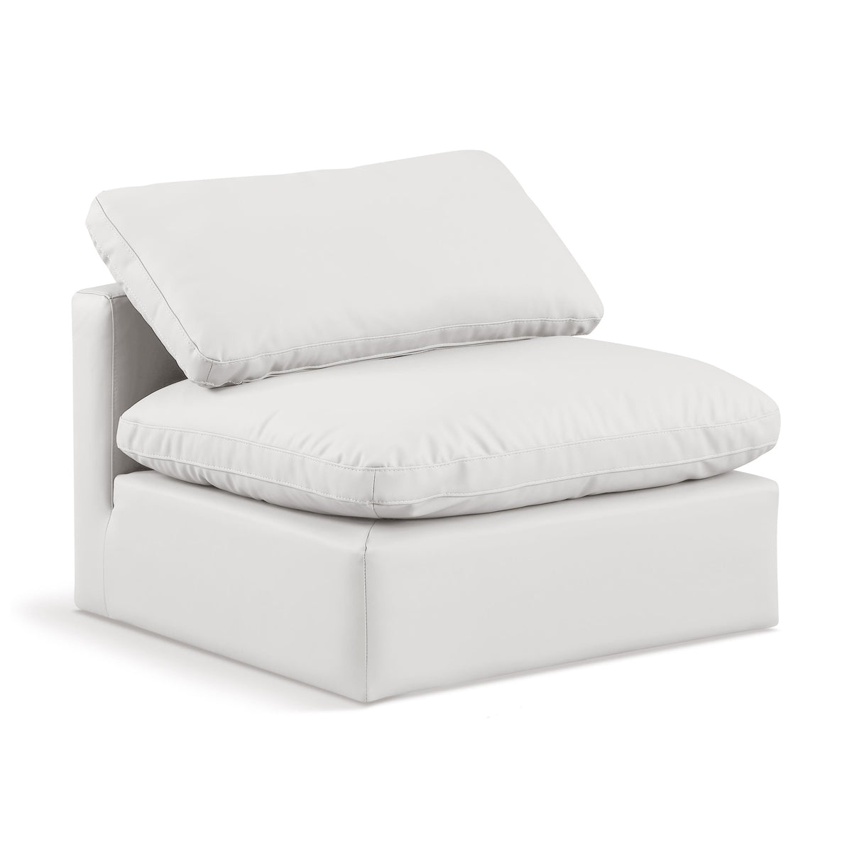 Meridian Indulge Cream Vegan Leather Armless Chair